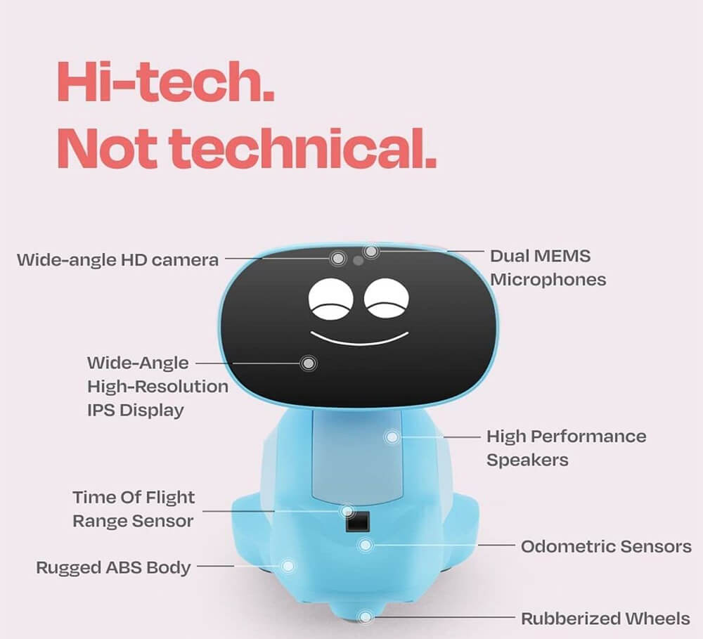 Miko 3 educational AI robot for kids in Sams Toy Ahmedabad with wide-angle HD camera and high-performance speakers
