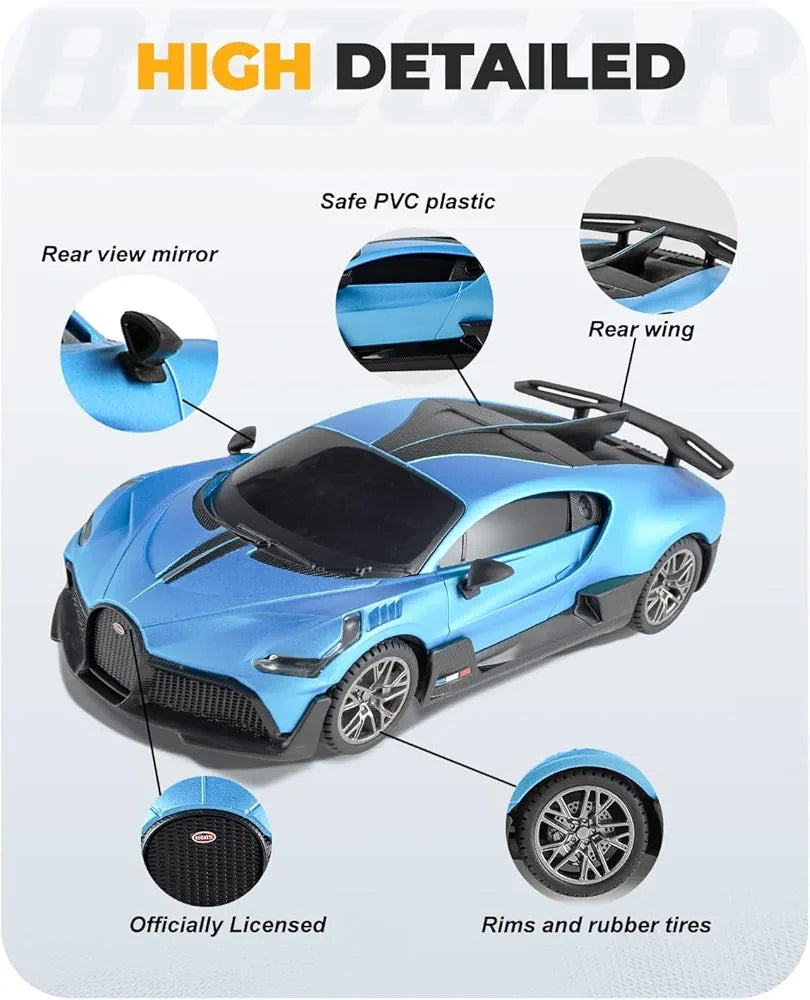 Scale model RC cars remote control car in blue with detailed design for ages 8 and up from Sam's Toy World