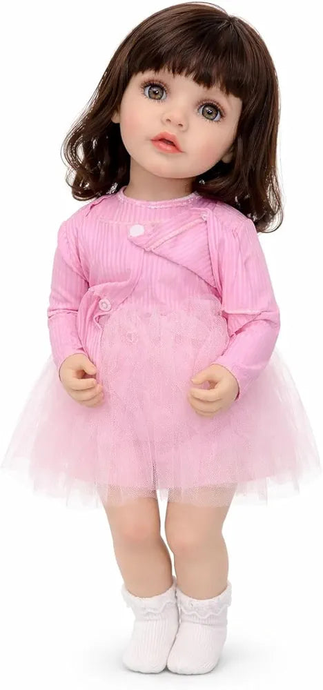 Silicon Doll, Real Baby Doll in Pink Dress, Ideal for Children, from Sam's Toy World, Ahmedabad