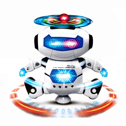 rotating smart dance astronaut robot toy Ahmedabad Online India white LED spinning astronaut robot with colorful lights and motion