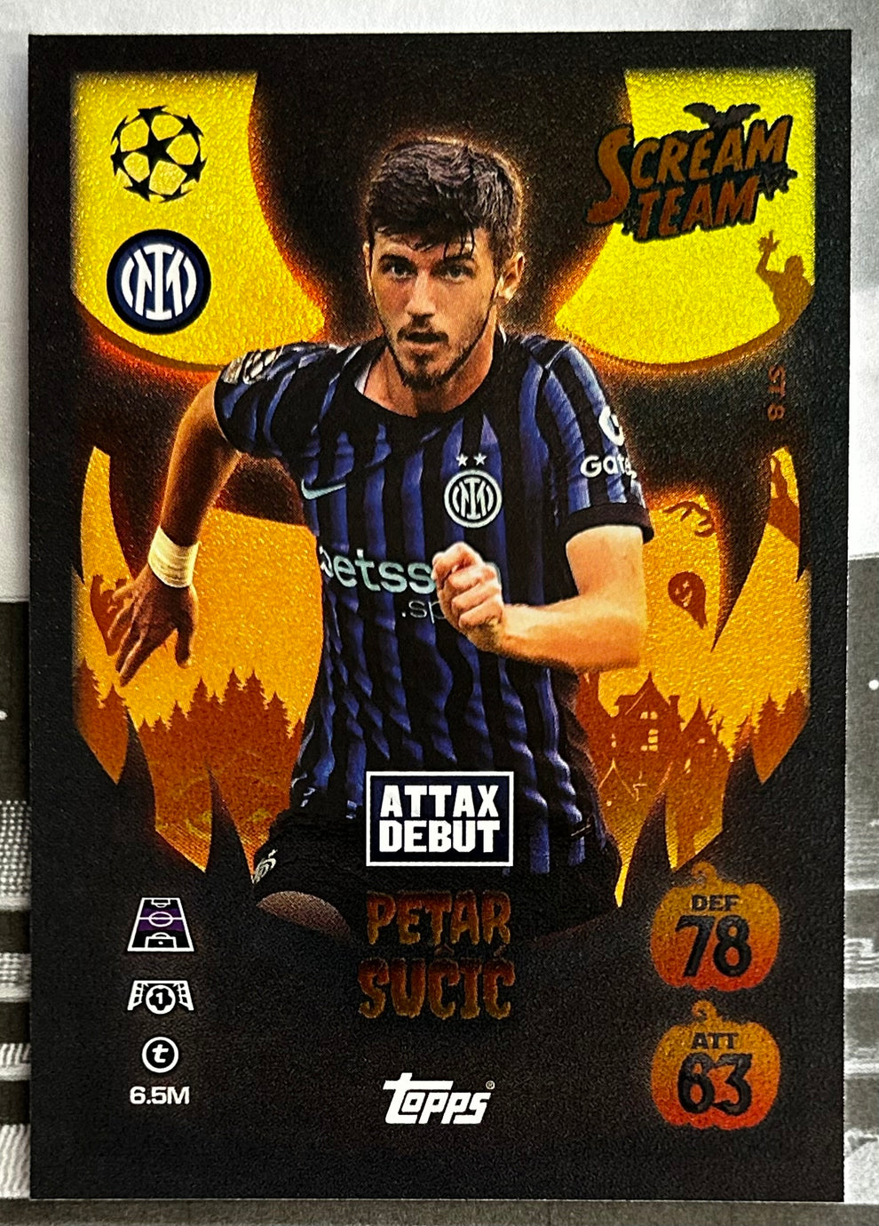 Topps soccer sports trading cards featuring Petar Sucic in a dynamic action pose for collectors