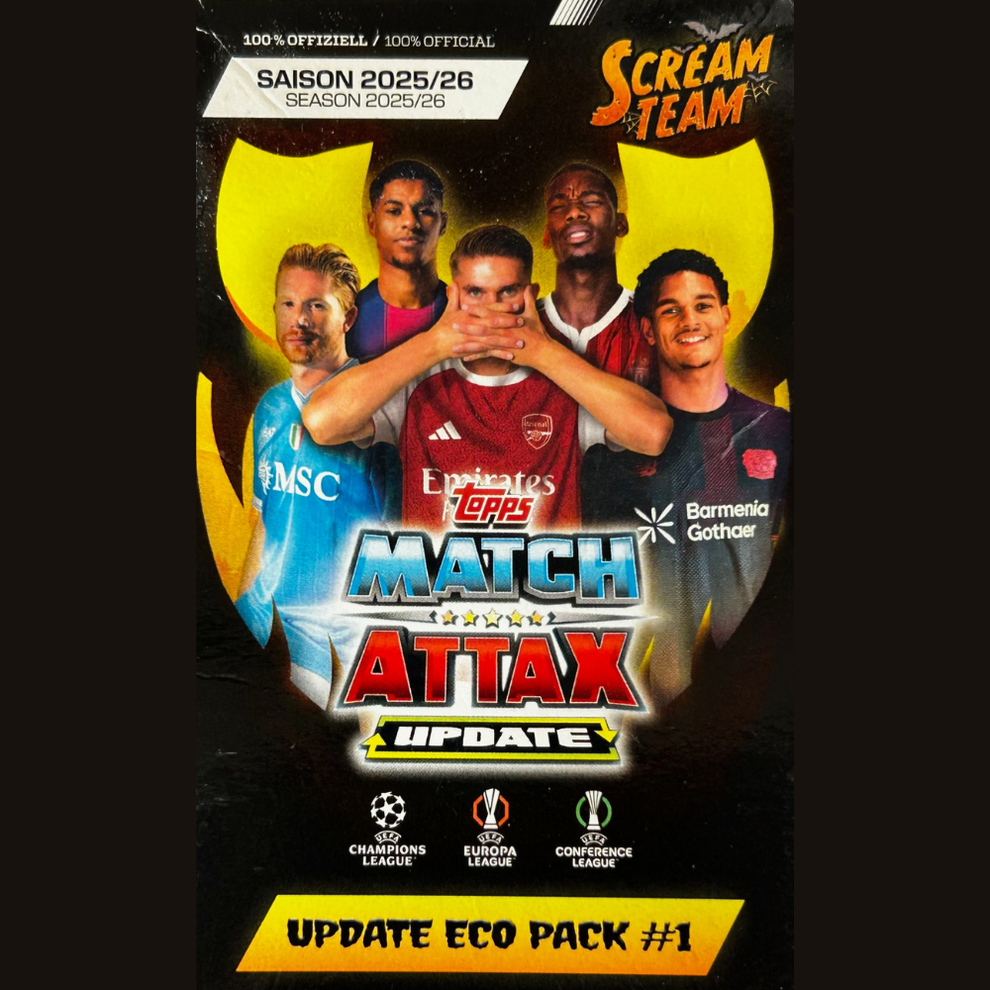 Topps Match Attax Update Eco Pack #1 featuring soccer sports trading cards for collectors and fans