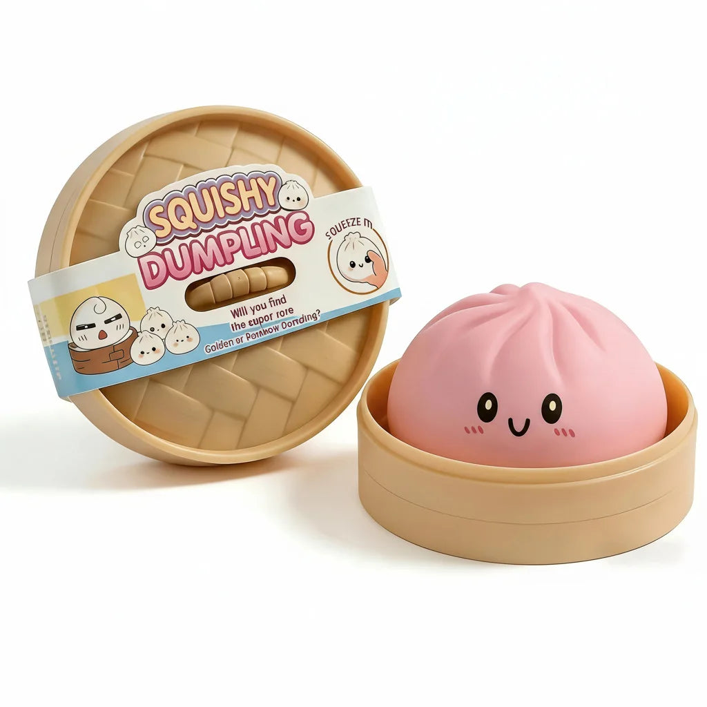 Squishy Toy Dumpling Bun Toy in pink for ages 3 and up from Sam's Toy World