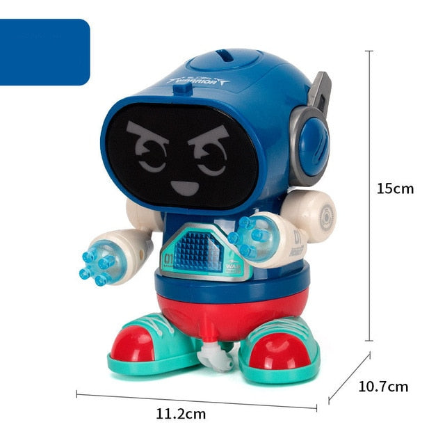Dance music robot octopus toy for kids blue LED dancing robot with headset arm lights and colorful shoes