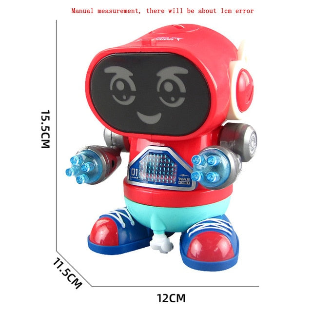 Dance music robot octopus toy for kids red dancing robot with smiling LED face and light up arms 15cm tall