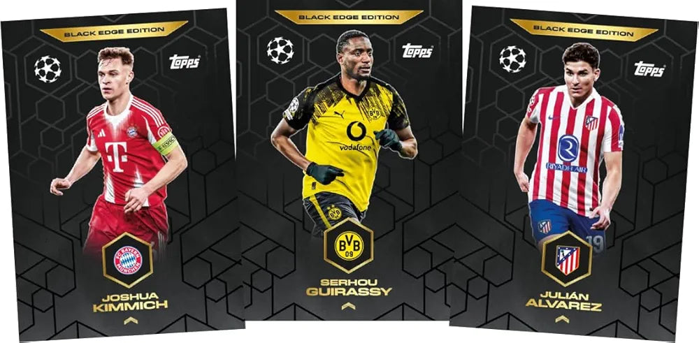 Topps Match Attax smart pack Ahmedabad 25-26 trading Card Ahmedabad featuring three players, vibrant black edge design