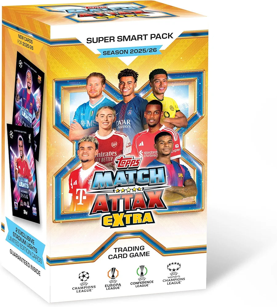 Topps Match Attax trading card game cards Super Smart Pack for 2025/26 season with exclusive collectibles