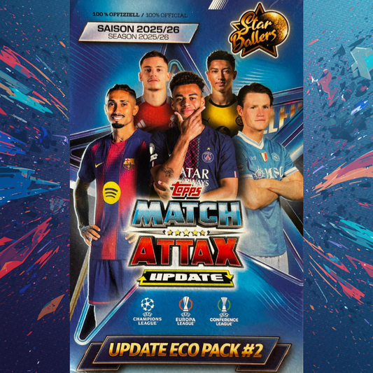 Topps football trading cards Match Attax update pack with colorful player graphics for collectors