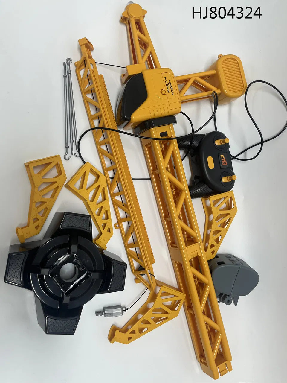 Sam's Toy World Yellow Construction Crane Set with Moving Parts for Ages 3 and Up - Toy vehicles for construction