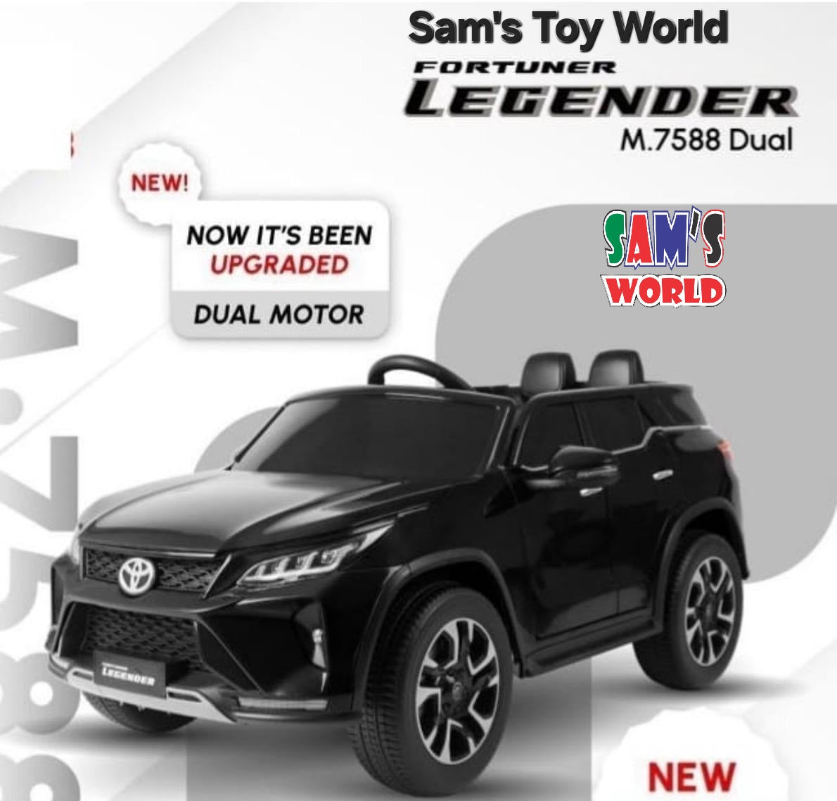 Black Toyota Fortune licensed ride-on car for kids Ahmedabad, side view, designed for outdoor play