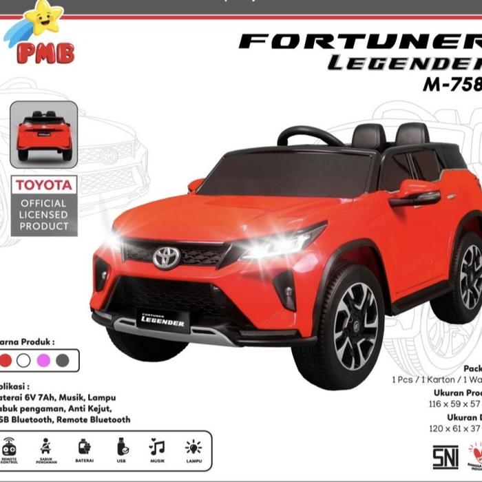 Red Toyota Fortune licensed ride-on car for kids Ahmedabad, front view, ideal for outdoor adventures