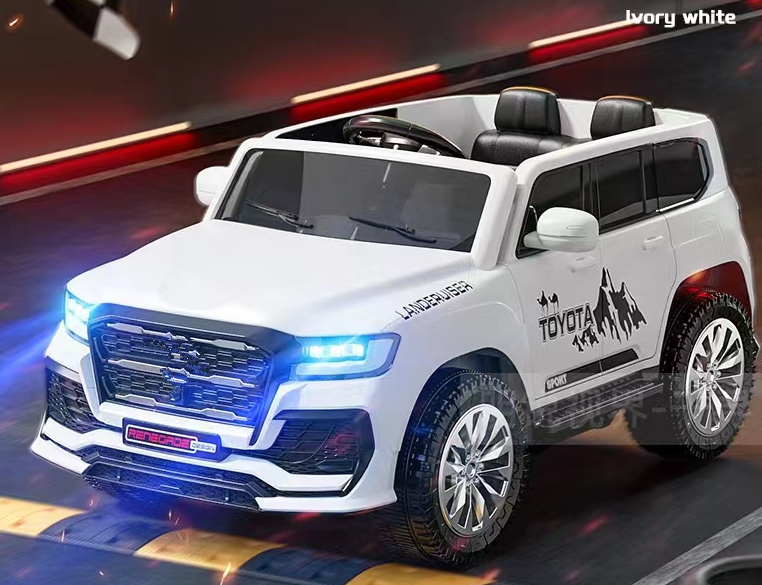 White Toyota Land Cruiser ride on toy suv car in Ahmedabad Gujarat with realistic design and LED headlights
