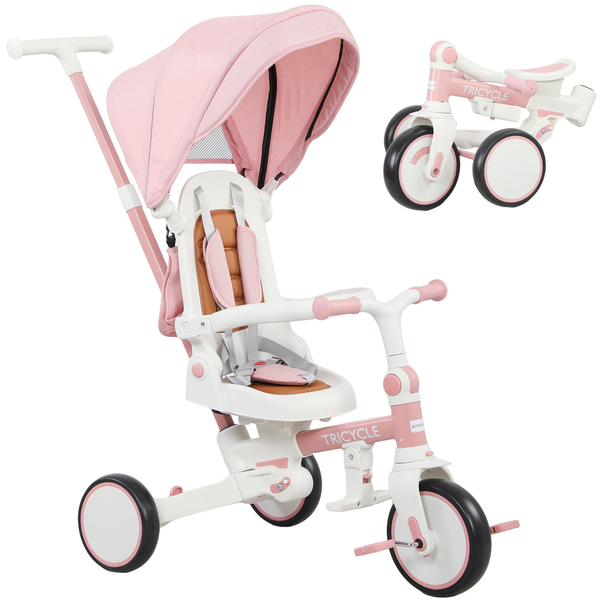 Sam's Toy World Trick Tricycle in Pink with Parent Controller Canopy for Toddlers in Ahmedabad