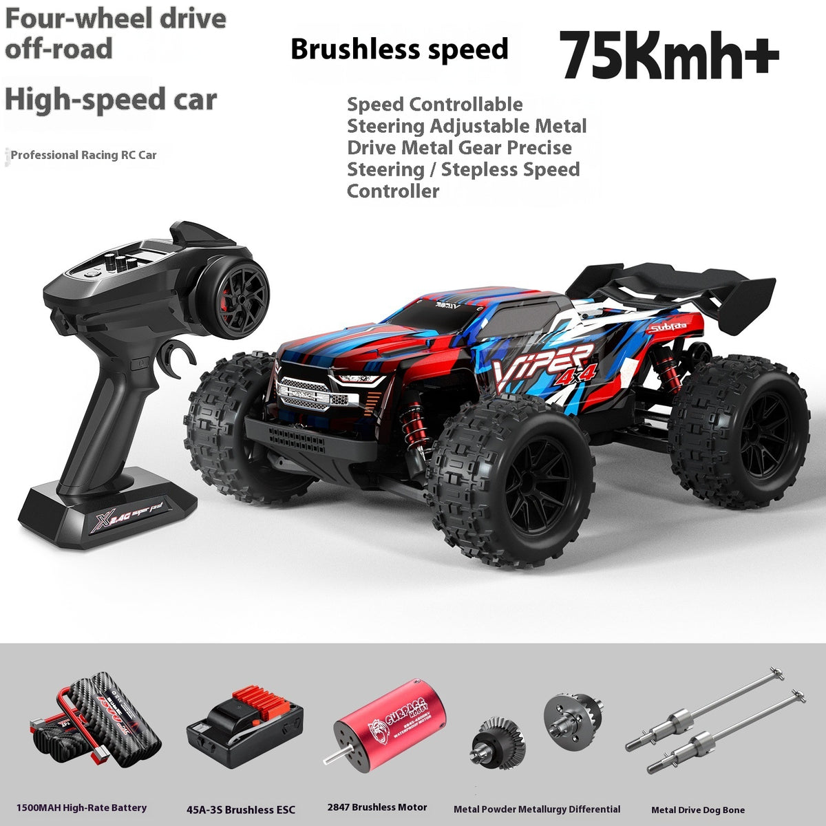 Sam's Toy World Viper 4X4 RC Cars Remote Control Car in red and black for kids age 14 and up