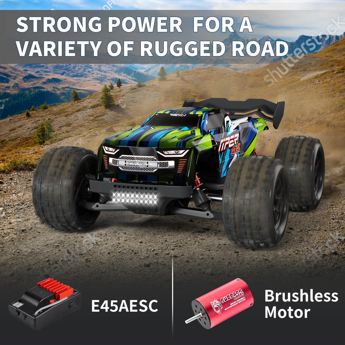 RC cars remote control car in green and black with strong power for ages 8 and up from Sam's Toy World