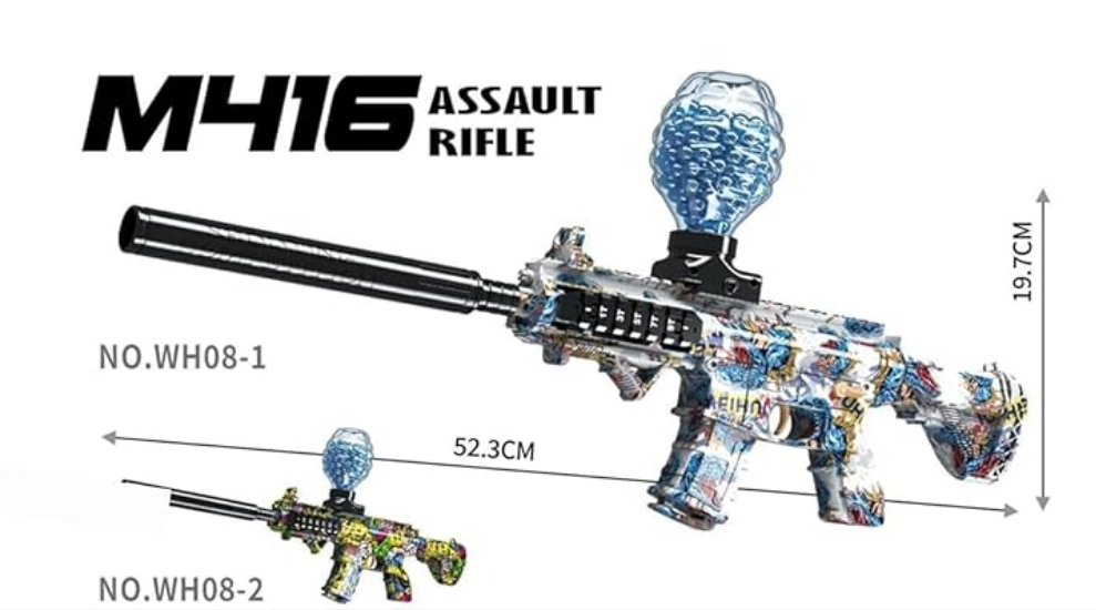 M416 electric gel blaster toy gun with light sound Online colorful M416 assault rifle toy with gel hopper and silencer