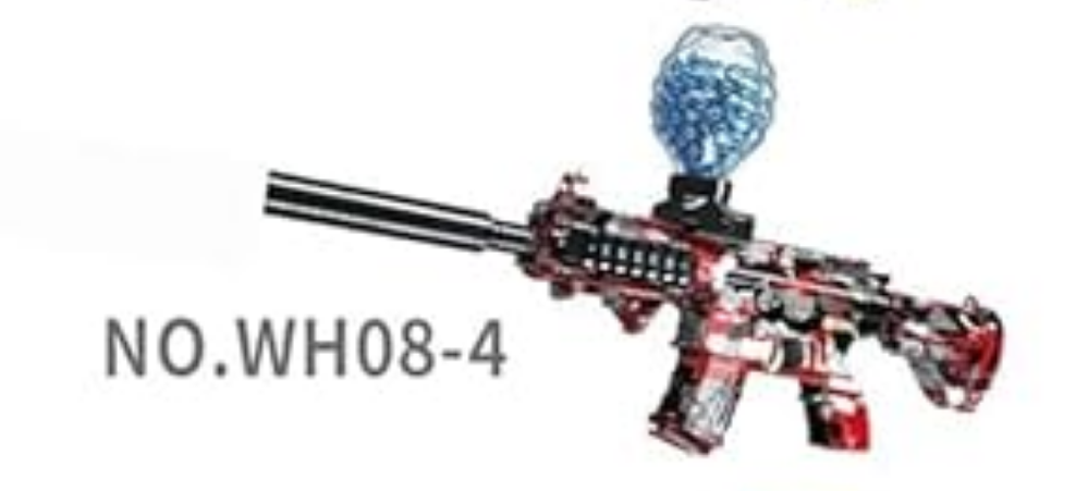 M416 electric gel blaster toy gun with light sound Online red camo M416 gel blaster with hopper and long barrel
