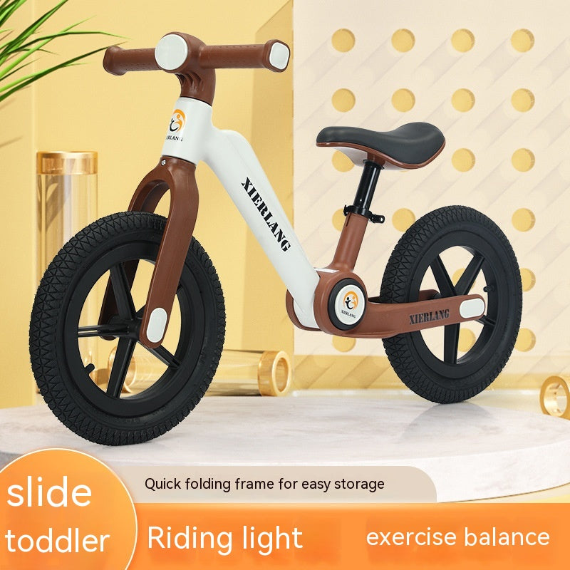 Bike balance kids bike Sam's World Ahmedabad in brown and white, designed for toddlers with a lightweight frame
