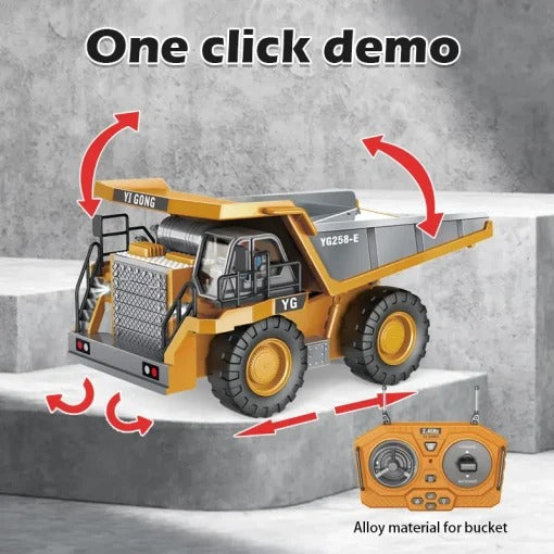 Remote control truck Traxxas in yellow with bucket action for ages 8 and up from Sam's Toy World