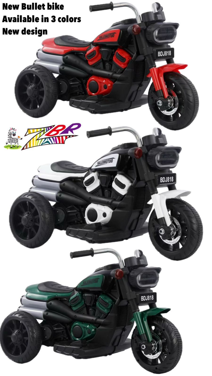 Three color kids bullet toy motorcycle rechargeable electric bike for boys and girls Ahmedabad Gujarat online India red white green
