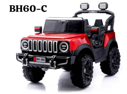 Red ride on jeep for kids BH 80C Thar Gujarat online India . Two seat battery powered toy jeep with lights and off road wheels