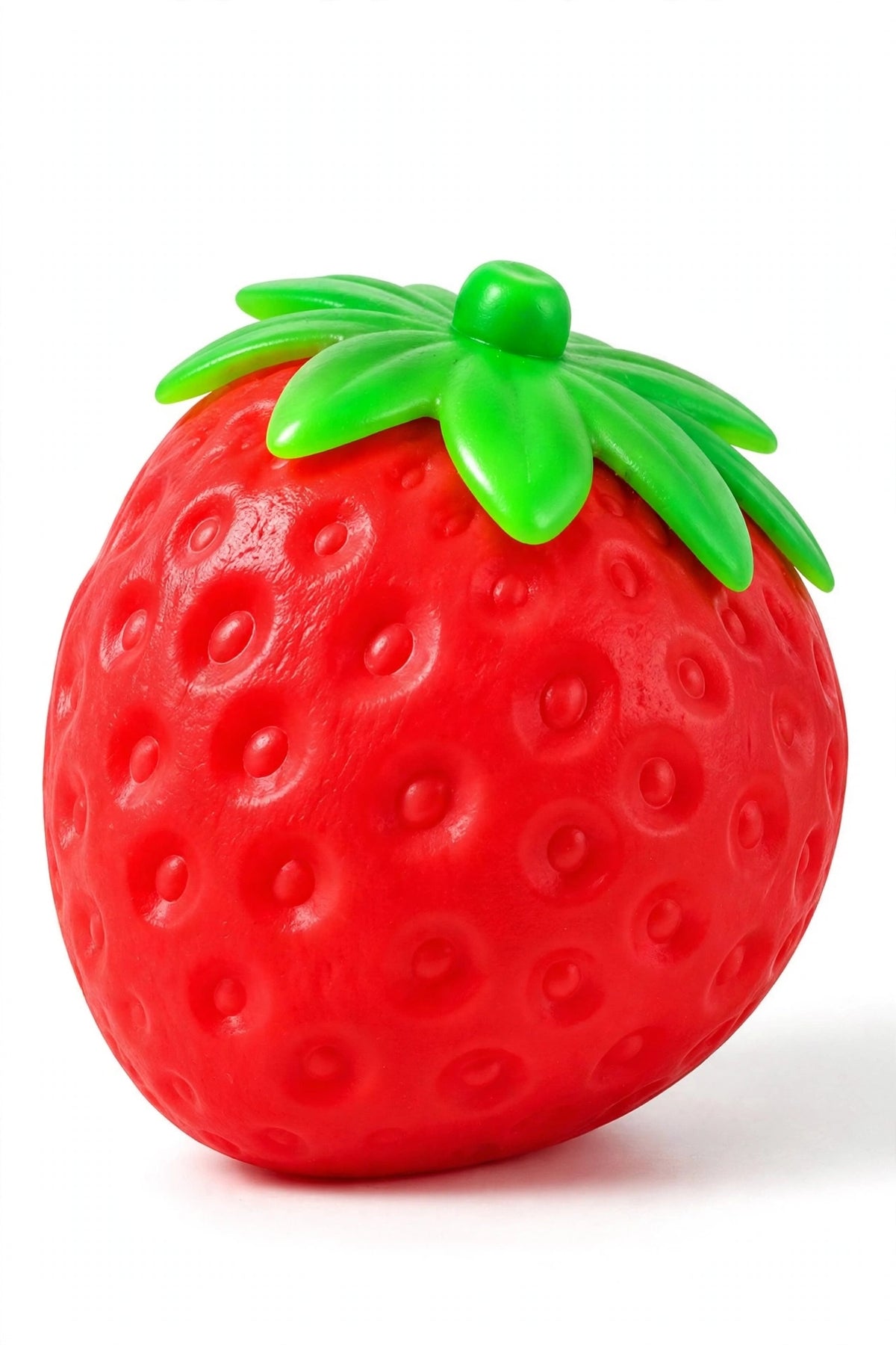 Squeezy strawberry jumbo squishy toy in red for stress relief fun, suitable for all ages from Sam's Toy World