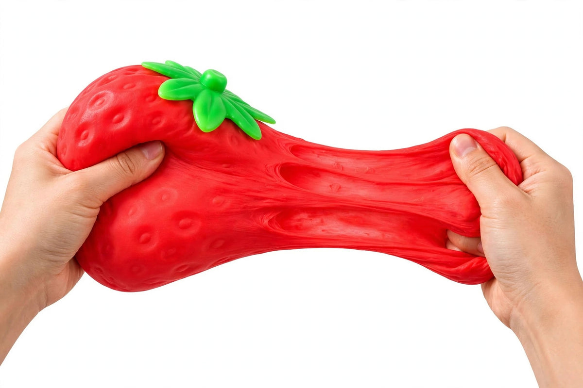 Squeezy strawberry jumbo strawberry squishy stress relief toy for all ages from Sam's Toy World