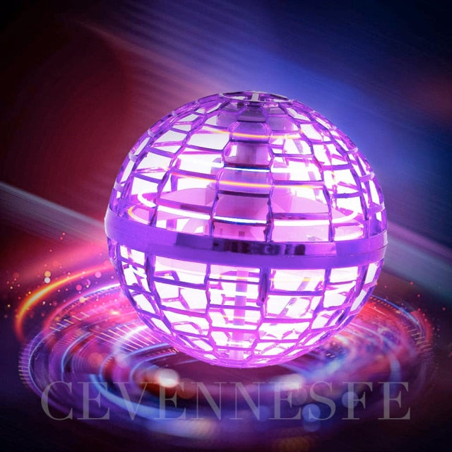 Flying ball in purple with LED lights for kids, perfect for outdoor fun. Sam's Toy World